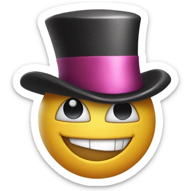 Smiley wth a top hat and fancy stuff sticker