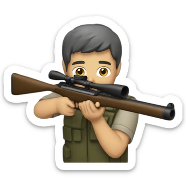 Man aiming rifle sticker