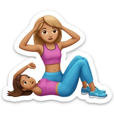 girl doing crunches sticker