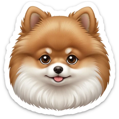 brown and white baby pomerania sticker