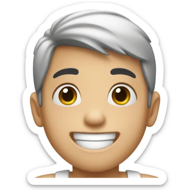 that smiling boy in a white tank waving sticker