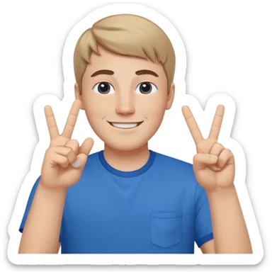 Mr Beast doing this sign "✌️" sticker