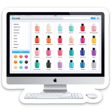 beauty salon inventory dashboard on iMac sticker