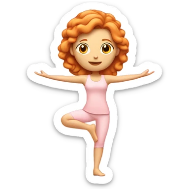 Ginger yoga girl light pink clothes n sticker