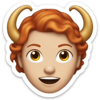 Redhead woman with horns and fangs  sticker