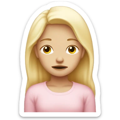sad blonde girl depressed light light pink crying sticker