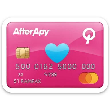 pink afterpay word on a credit card sticker