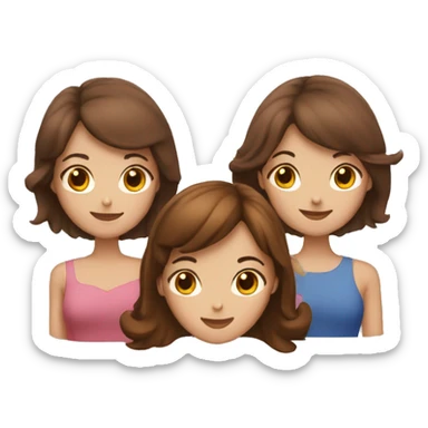 three girl friend birthday  (brunette and brown-haired ) sticker