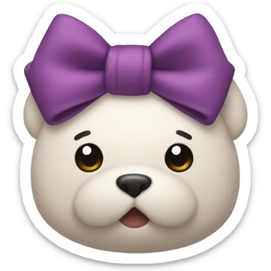 Stuffed animal with a bow on it sticker