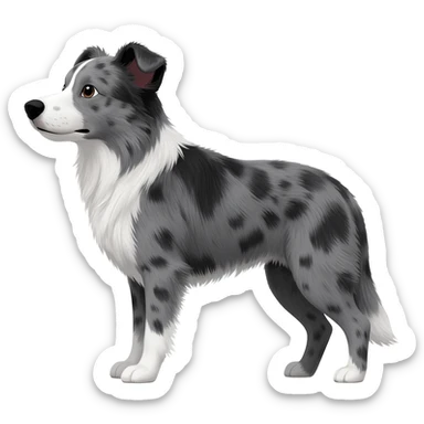 Old female working border collie sticker