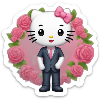 Hello kitty qui fait un bisous a macron sticker