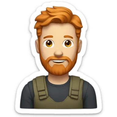 Man with short ginger hair and a long ginger beard sticker