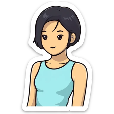 woman upper body sticker