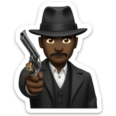 mafia member holding a revolver sticker