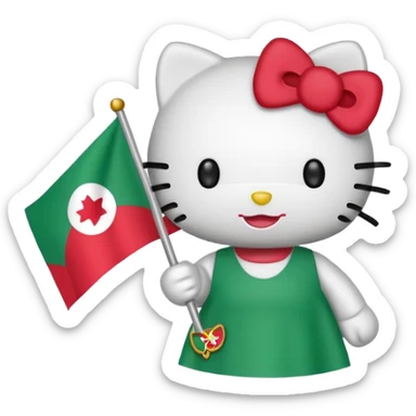 Hello kitty holding somaliland flag sticker
