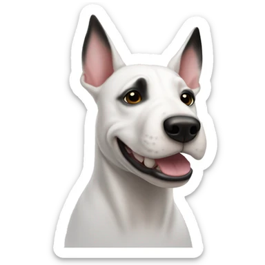 Bullterrier blanco con orejas negras sticker