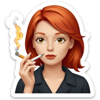 femme rousse qui fume sticker