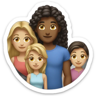 group of friends of one man and three women sticker