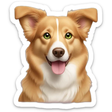 Cute Duck tolling retriever corgi mix green eyes sticker