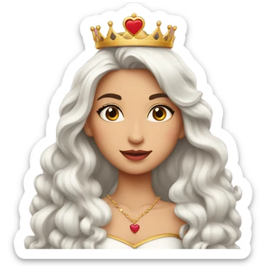 Una reina con cara de ojos de corazón  sticker