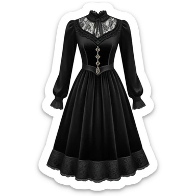 Gothic Victorian antique vintage edgy dress  sticker
