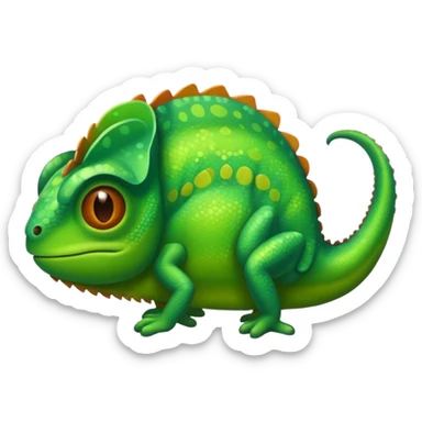 Create a chameleon emoji. sticker