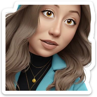 brown-haired girl portrait sticker