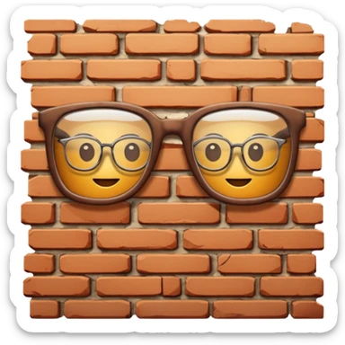 Brick wall with glasses sticker