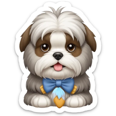 Shitzu terrier grey and white dog  sticker