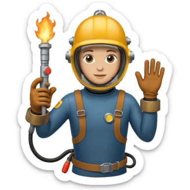 Una persona soldando bajo agua sticker