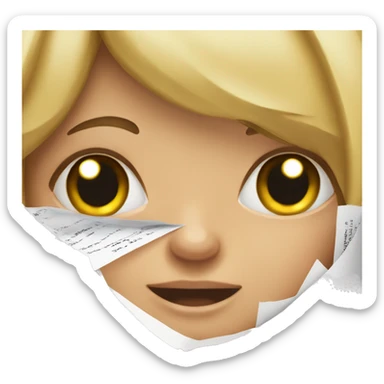 Girl with dark circles ripping up exam paper sticker