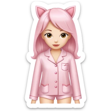 light pink coquette pajamas sticker