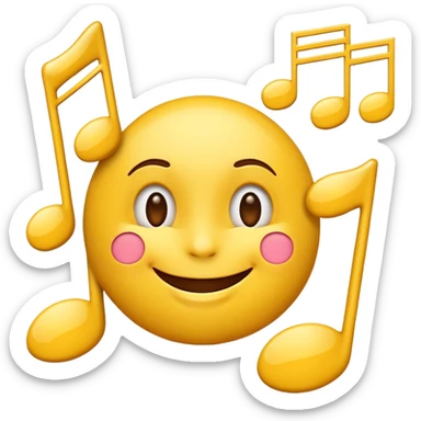 Thank you emoji with musical notes sticker