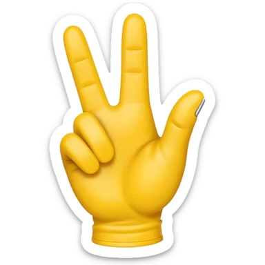 Make me an emoji of a hand with 2 fingers ni a zipped all yellow sticker
