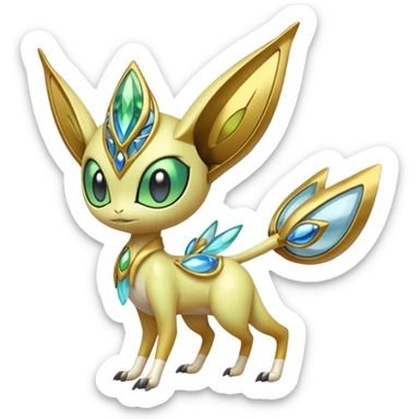 Futuristic Meloetta-Celebi-Cresselia-Jidachi-Victini-Protogen-Pokémon-Digimon-Fakémon-fusion-hybrid-creature sticker