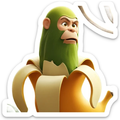 bearded boy among plants sticker