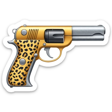 gun with leopard print pattern sticker