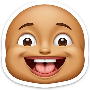 Upside down smile sticking out tongue  sticker