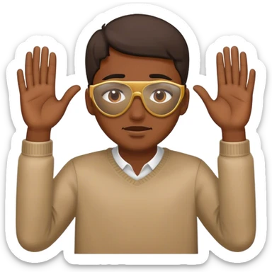 Man covering his eyes with his hands sticker