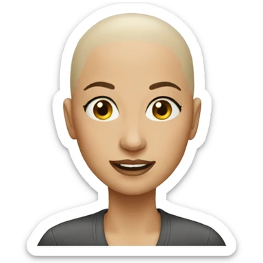 bald women sticker