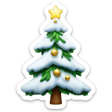 light snowed on christmas tree sticker