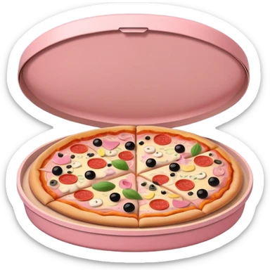Pizza in Light pink pizza box sticker