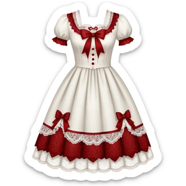 Lolita dress, white and blood sticker
