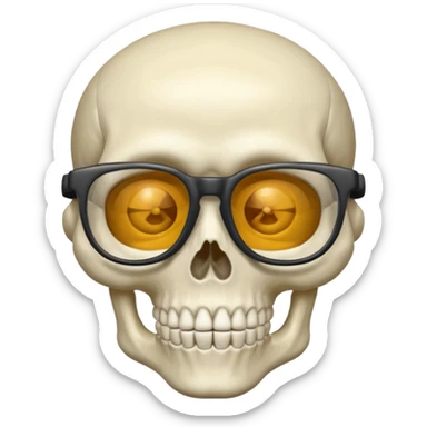 Skeleton with glasses sticker