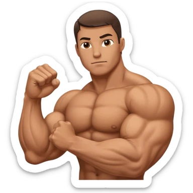 big muscular arm, fist to shoulder view sticker