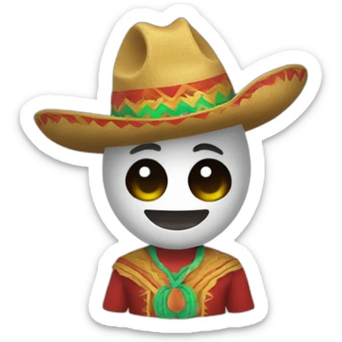 Trime with à mexicain hat sticker