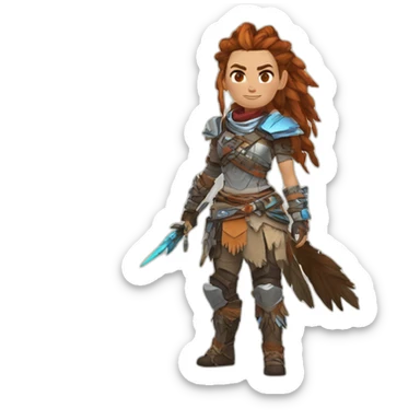ALOY (horizon zero dawn) avec L'ARMURE ANTIQUE qui fait ses devoirs sticker