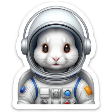 rabbit in space suit sticker