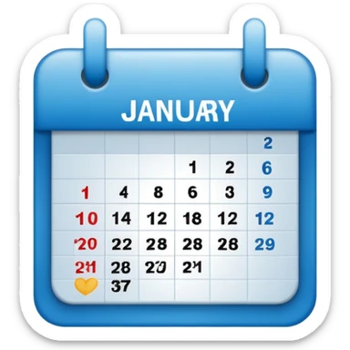 January 12 calendar icon sticker