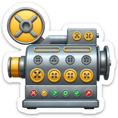 very big machinery or machine system with many buttons sticker